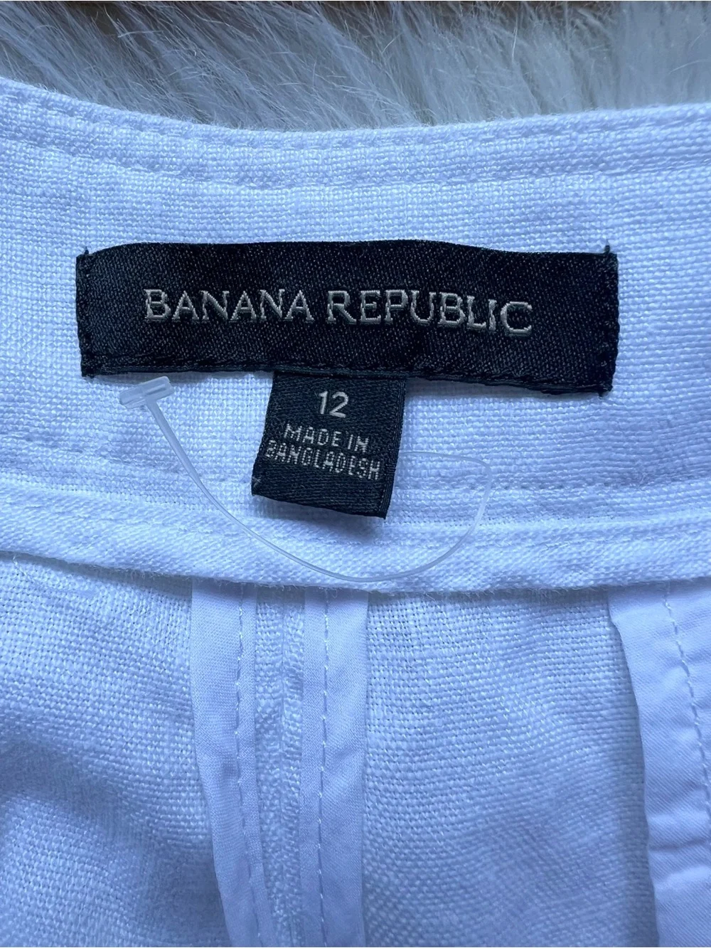 NEW Banana Republic Linen Pants Sz 12 Castello White Coastal Summer Pockets
